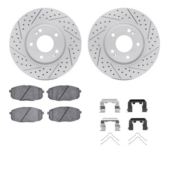 R1 Concepts® - Carbon Coated Drilled and Slotted Brake Kit with Optimum OE Pads