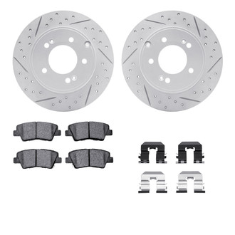 R1 Concepts® WBUH1-03029 - Drilled and Slotted Rear Brake Kit with Optimum OE Pads