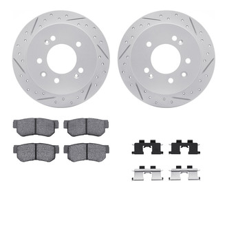 R1 Concepts® - Drilled and Slotted Rear Brake Kit with Optimum OE Pads