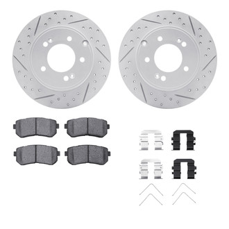 R1 Concepts® - Drilled and Slotted Rear Brake Kit with Optimum OE Pads
