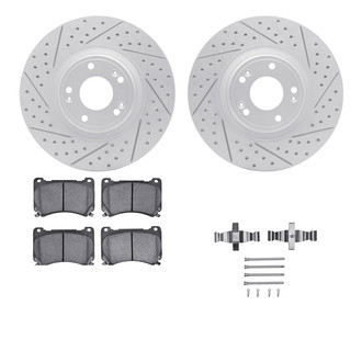 R1 Concepts® - Drilled and Slotted Front Brake Kit with Optimum OE Pads