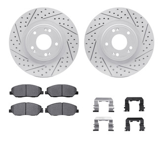 R1 Concepts® - Drilled and Slotted Front Brake Kit with Optimum OE Pads