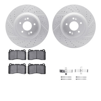 R1 Concepts® - Drilled and Slotted Front Brake Kit with Optimum OE Pads
