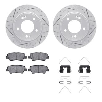 R1 Concepts® - Drilled and Slotted Rear Brake Kit with Optimum OE Pads