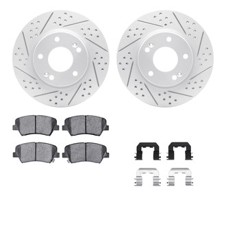 R1 Concepts® - Drilled and Slotted Front Brake Kit with Optimum OE Pads