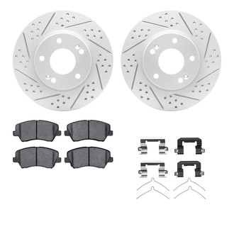 R1 Concepts® - Drilled and Slotted Front Brake Kit with Optimum OE Pads