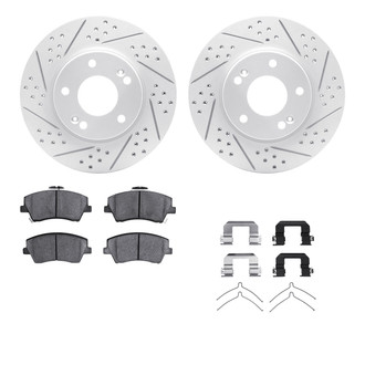 R1 Concepts® - Drilled and Slotted Front Brake Kit with Optimum OE Pads