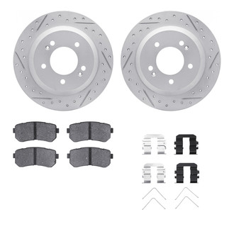 R1 Concepts® - Drilled and Slotted Rear Brake Kit with Optimum OE Pads