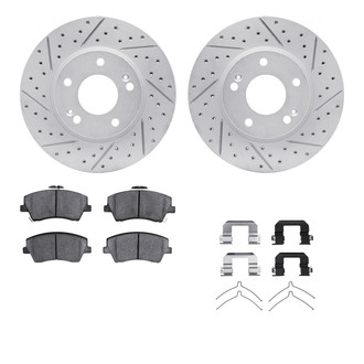 R1 Concepts® - Carbon Coated Drilled and Slotted Brake Kit with Optimum OE Pads