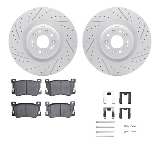 R1 Concepts® - Drilled and Slotted Front Brake Kit with Optimum OE Pads