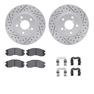 R1 Concepts® - Drilled and Slotted Front Brake Kit with Optimum OE Pads