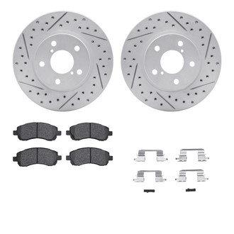 R1 Concepts® - Drilled and Slotted Front Brake Kit with Optimum OE Pads