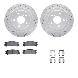 R1 Concepts® - Drilled and Slotted Rear Brake Kit with Optimum OE Pads