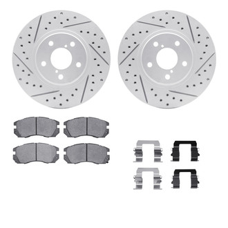 R1 Concepts® - Drilled and Slotted Front Brake Kit with Optimum OE Pads