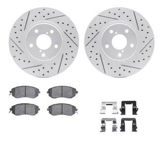 R1 Concepts® - Drilled and Slotted Front Brake Kit with Optimum OE Pads