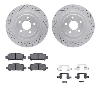R1 Concepts® - Drilled and Slotted Rear Brake Kit with Optimum OE Pads