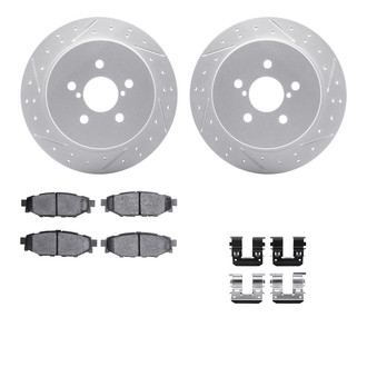 R1 Concepts® - Drilled and Slotted Rear Brake Kit with Optimum OE Pads