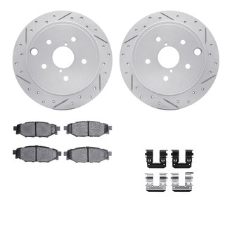 R1 Concepts® - Drilled and Slotted Rear Brake Kit with Optimum OE Pads