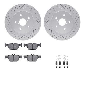 R1 Concepts® - Drilled and Slotted Rear Brake Kit with Optimum OE Pads