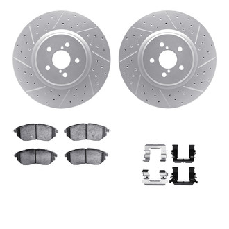 R1 Concepts® - Drilled and Slotted Front Brake Kit with Optimum OE Pads