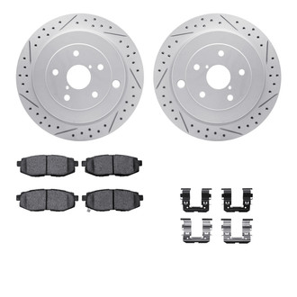 R1 Concepts® - Drilled and Slotted Rear Brake Kit with Optimum OE Pads
