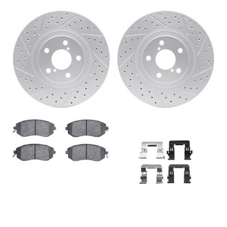 R1 Concepts® - Drilled and Slotted Front Brake Kit with Optimum OE Pads