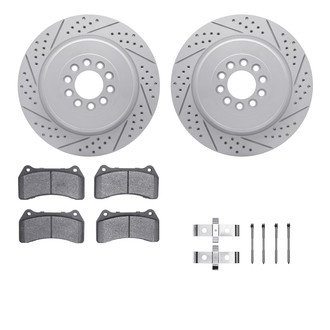 R1 Concepts® - Drilled and Slotted Front Brake Kit with Optimum OE Pads