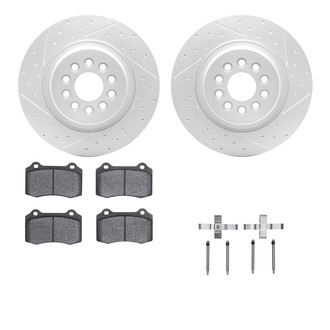 R1 Concepts® - Drilled and Slotted Rear Brake Kit with Optimum OE Pads