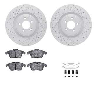 R1 Concepts® - Drilled and Slotted Front Brake Kit with Optimum OE Pads