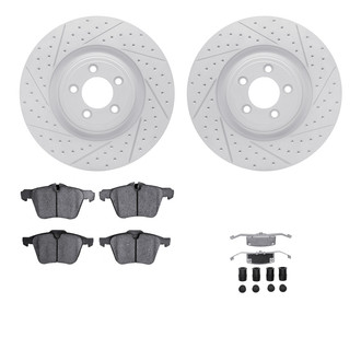 R1 Concepts® - Drilled and Slotted Front Brake Kit with Optimum OE Pads