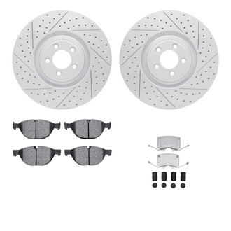 R1 Concepts® - Drilled and Slotted Front Brake Kit with Optimum OE Pads