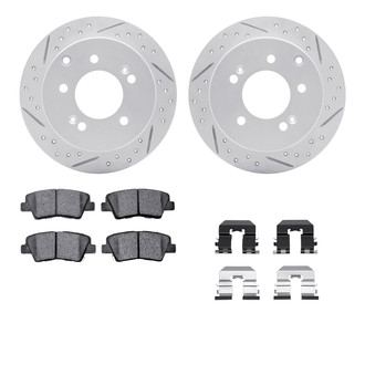 R1 Concepts® - Drilled and Slotted Rear Brake Kit with Optimum OE Pads