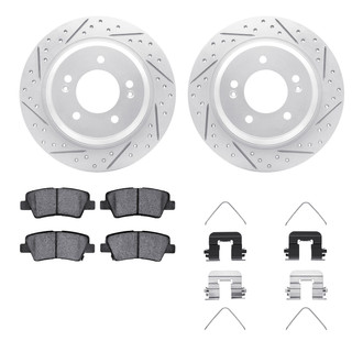 R1 Concepts® - Drilled and Slotted Rear Brake Kit with Optimum OE Pads