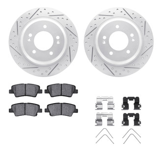 R1 Concepts® - Drilled and Slotted Rear Brake Kit with Optimum OE Pads