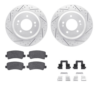 R1 Concepts® - Drilled and Slotted Rear Brake Kit with Optimum OE Pads