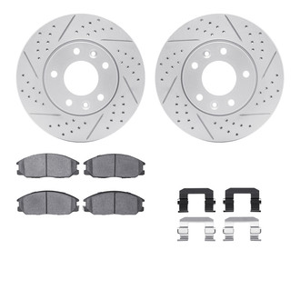 R1 Concepts® - Drilled and Slotted Front Brake Kit with Optimum OE Pads