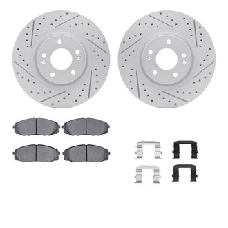 R1 Concepts® - Drilled and Slotted Front Brake Kit with Optimum OE Pads