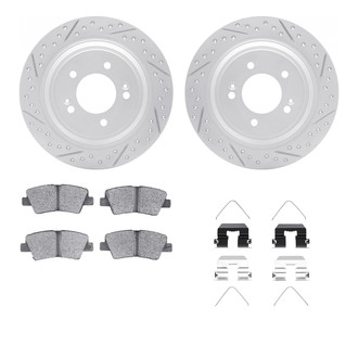 R1 Concepts® - Drilled and Slotted Rear Brake Kit with Optimum OE Pads