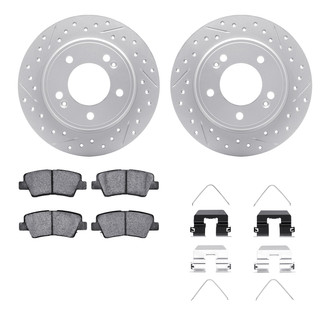 R1 Concepts® - Drilled and Slotted Rear Brake Kit with Optimum OE Pads