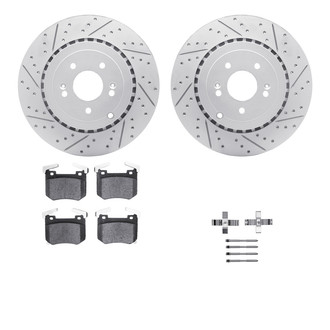 R1 Concepts® - Carbon Coated Drilled and Slotted Brake Kit with Optimum OE Pads