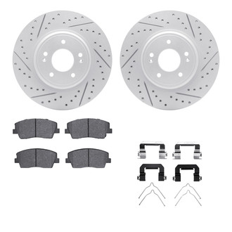 R1 Concepts® - Drilled and Slotted Front Brake Kit with Optimum OE Pads