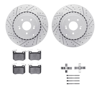 R1 Concepts® - Drilled and Slotted Rear Brake Kit with Optimum OE Pads