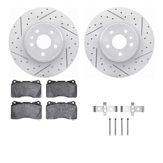 R1 Concepts® - Carbon Coated Drilled and Slotted Brake Kit with Optimum OE Pads