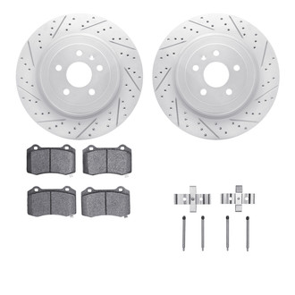 R1 Concepts® - Drilled and Slotted Rear Brake Kit with Optimum OE Pads