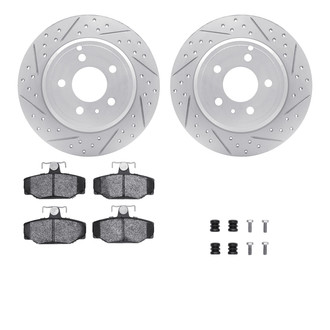 R1 Concepts® - Drilled and Slotted Rear Brake Kit with Optimum OE Pads