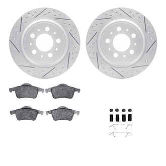 R1 Concepts® - Drilled and Slotted Rear Brake Kit with Optimum OE Pads