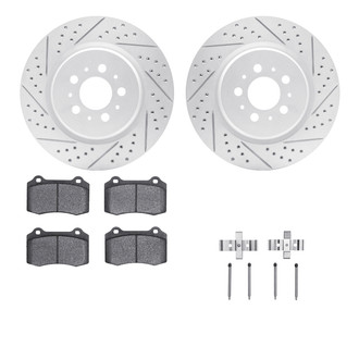 R1 Concepts® - Drilled and Slotted Rear Brake Kit with Optimum OE Pads