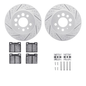 R1 Concepts® - Drilled and Slotted Rear Brake Kit with Optimum OE Pads