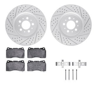 R1 Concepts® - Drilled and Slotted Front Brake Kit with Optimum OE Pads