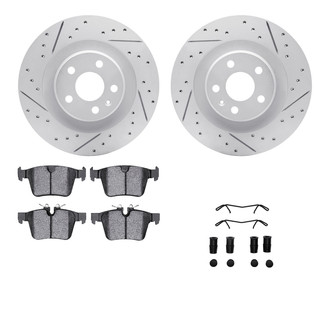 R1 Concepts® - Drilled and Slotted Rear Brake Kit with Optimum OE Pads